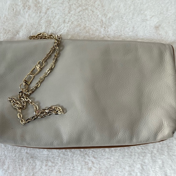 Celine Cream and Tan Clutch with Gold Chain - Picture 2 of 14